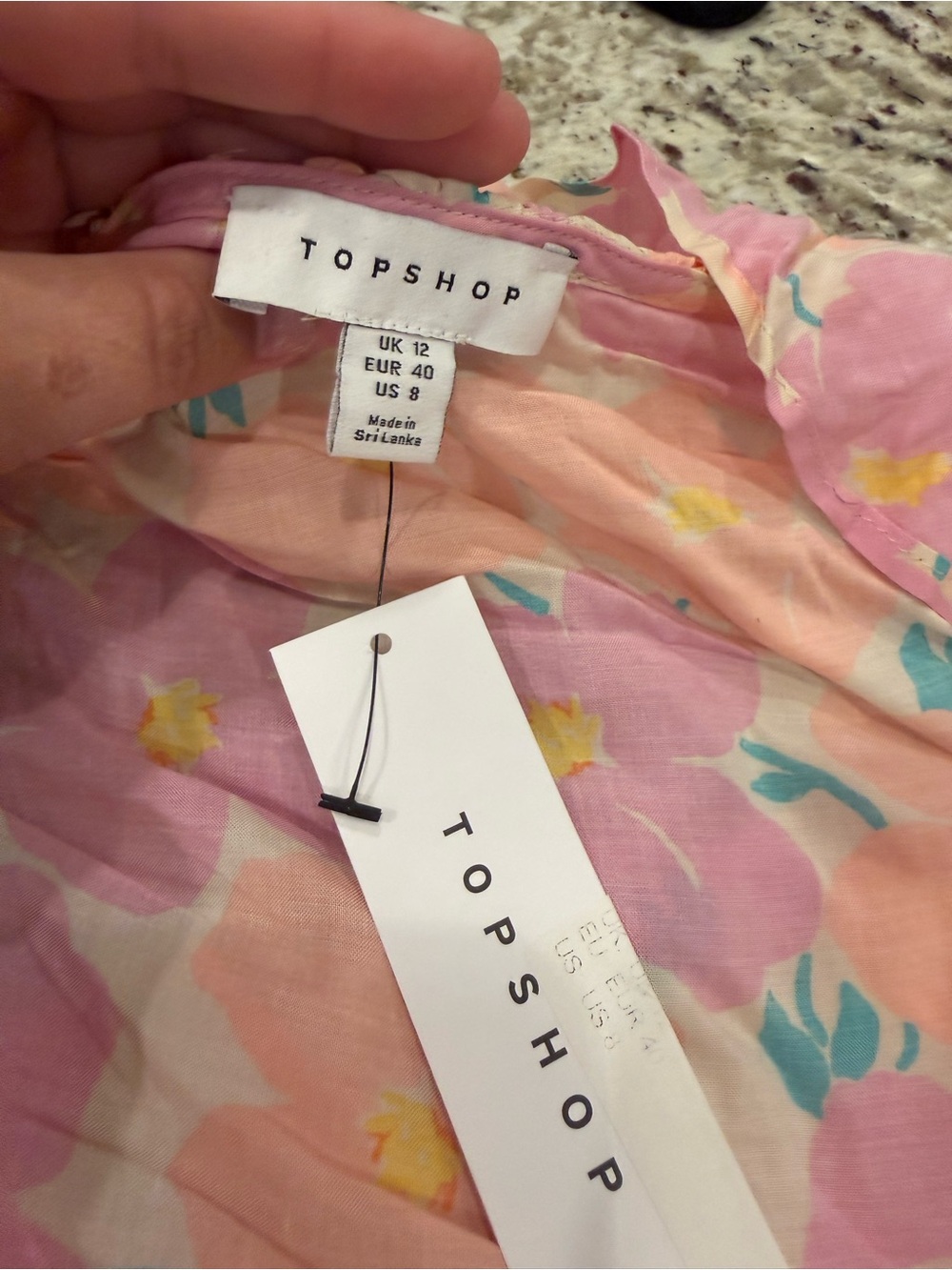 TOPSHOP Pink Floral Women’s Wrap Dress